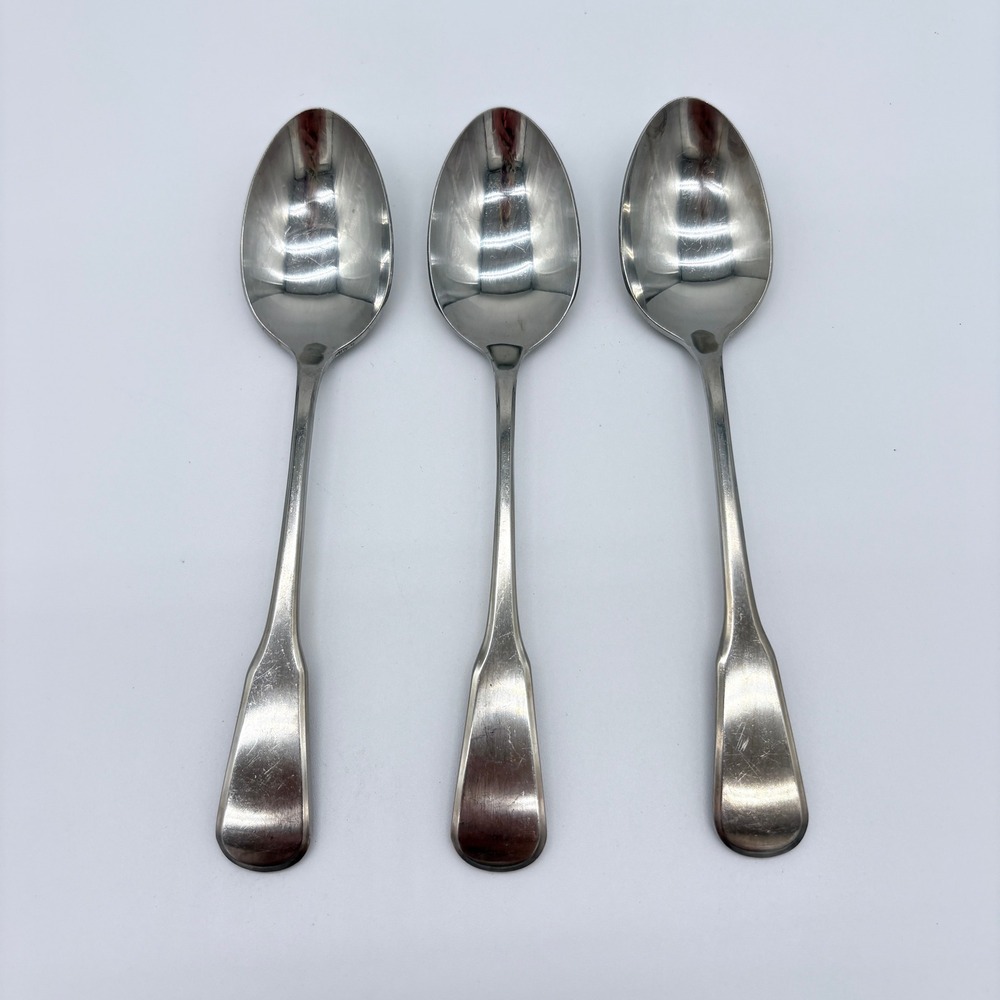 Oneida Independence Deluxe Stainless Steel Oval Teaspoons Fiddle Handle 3 Set
